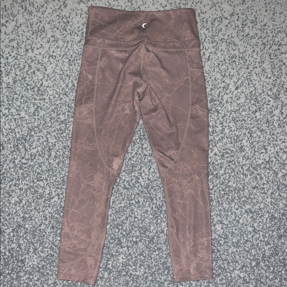 Women ZYIA Active Pink Design Athletic Legging Waist Pouch Card Pockets 6-8 NWOT